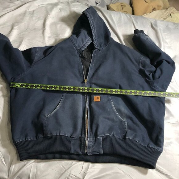Carhartt Mens Jacket Size 5XL Hooded Full Zip Classic Quilted Gorpcore Navy - Picture 9 of 16